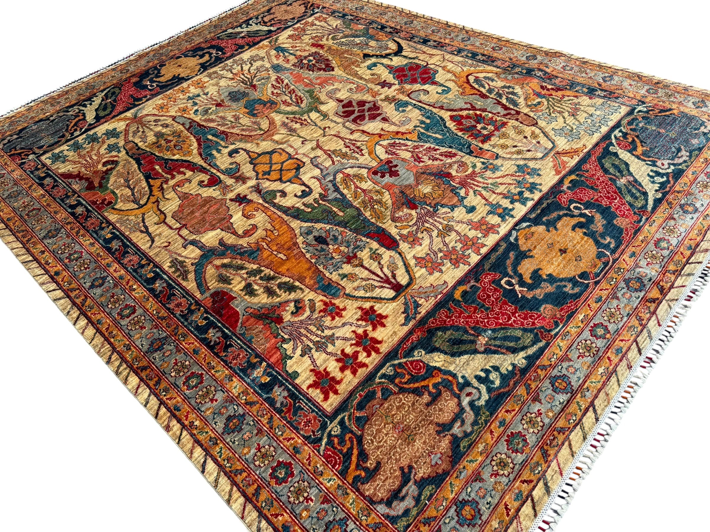 Hand-Knotted Chobi Floral Design Wool Rug 306 CM x 250 CM