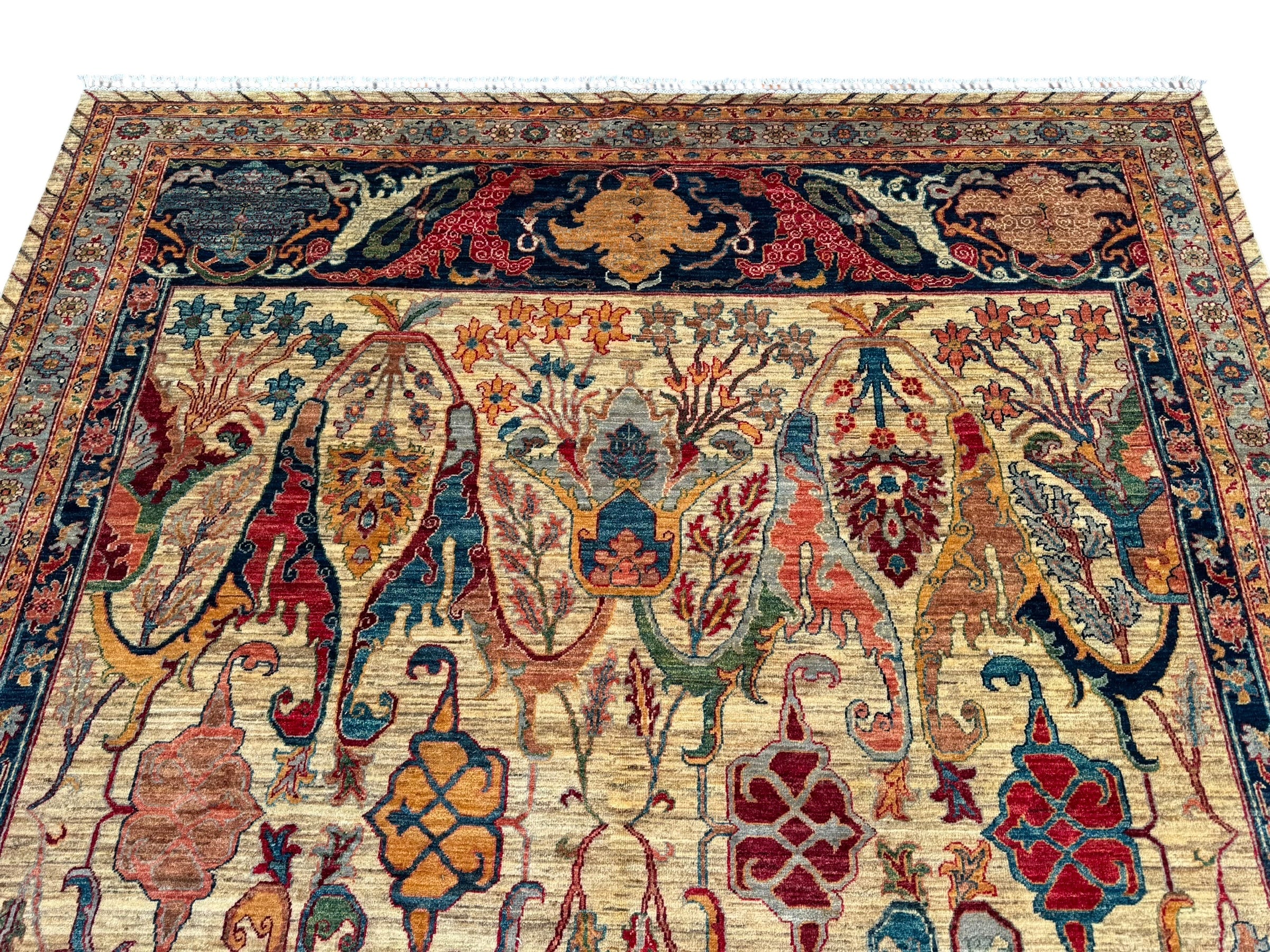 Hand-Knotted Chobi Floral Design Wool Rug 306 CM x 250 CM