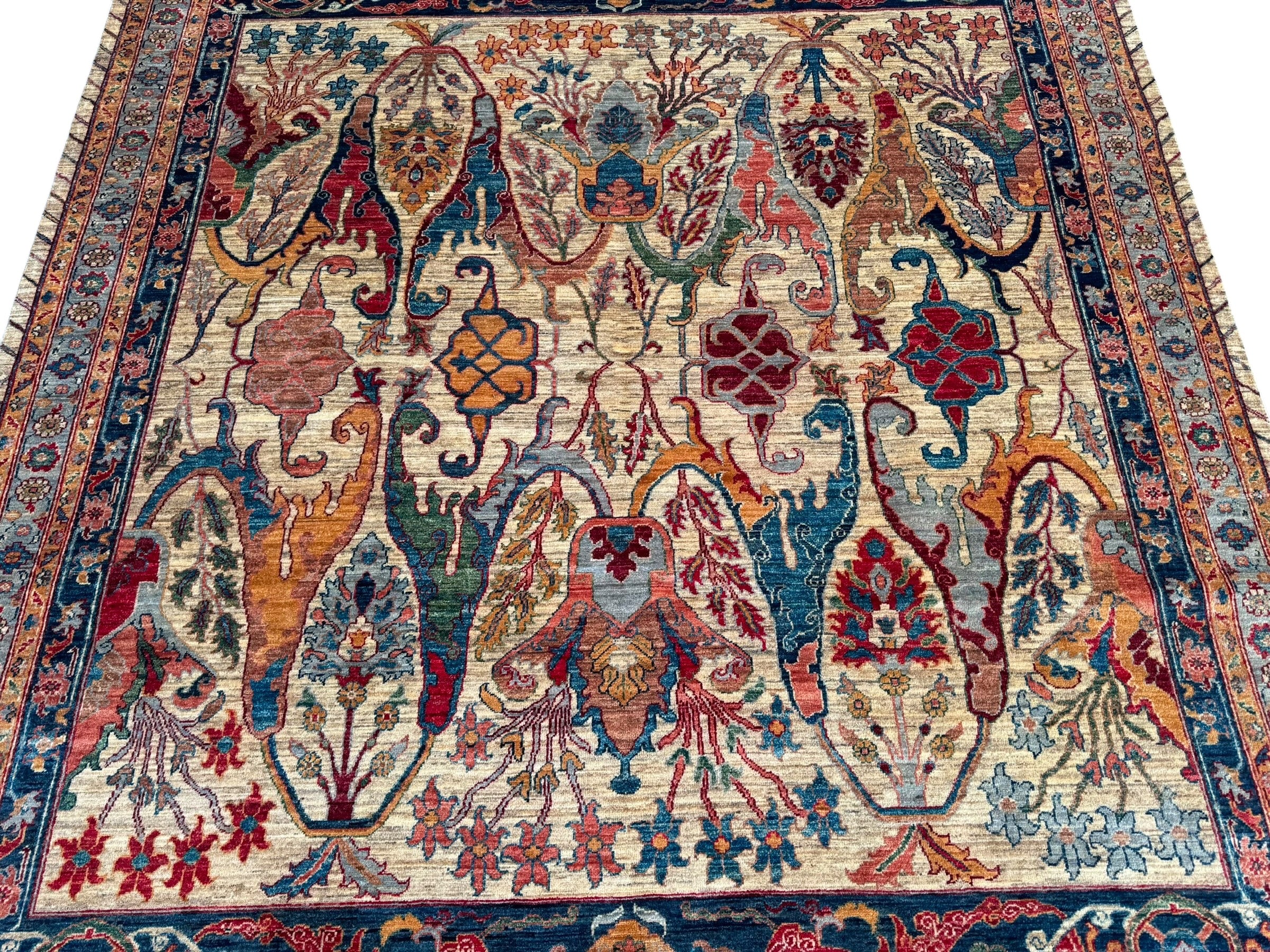 Hand-Knotted Chobi Floral Design Wool Rug 306 CM x 250 CM