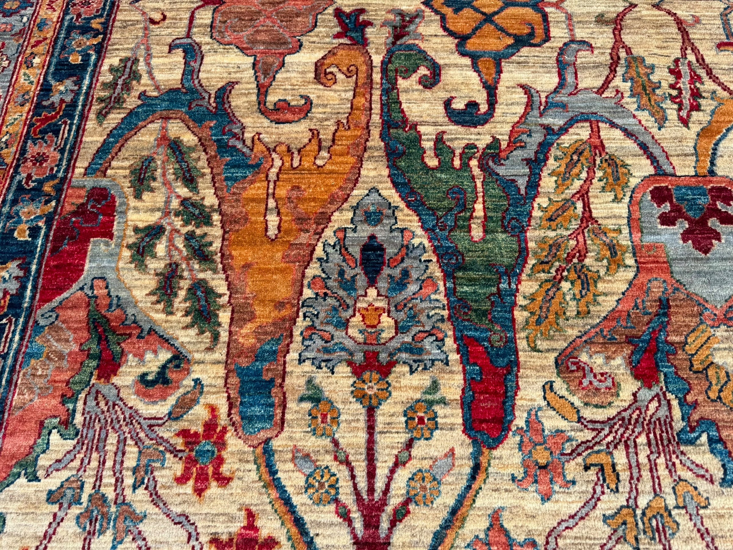 Hand-Knotted Chobi Floral Design Wool Rug 306 CM x 250 CM