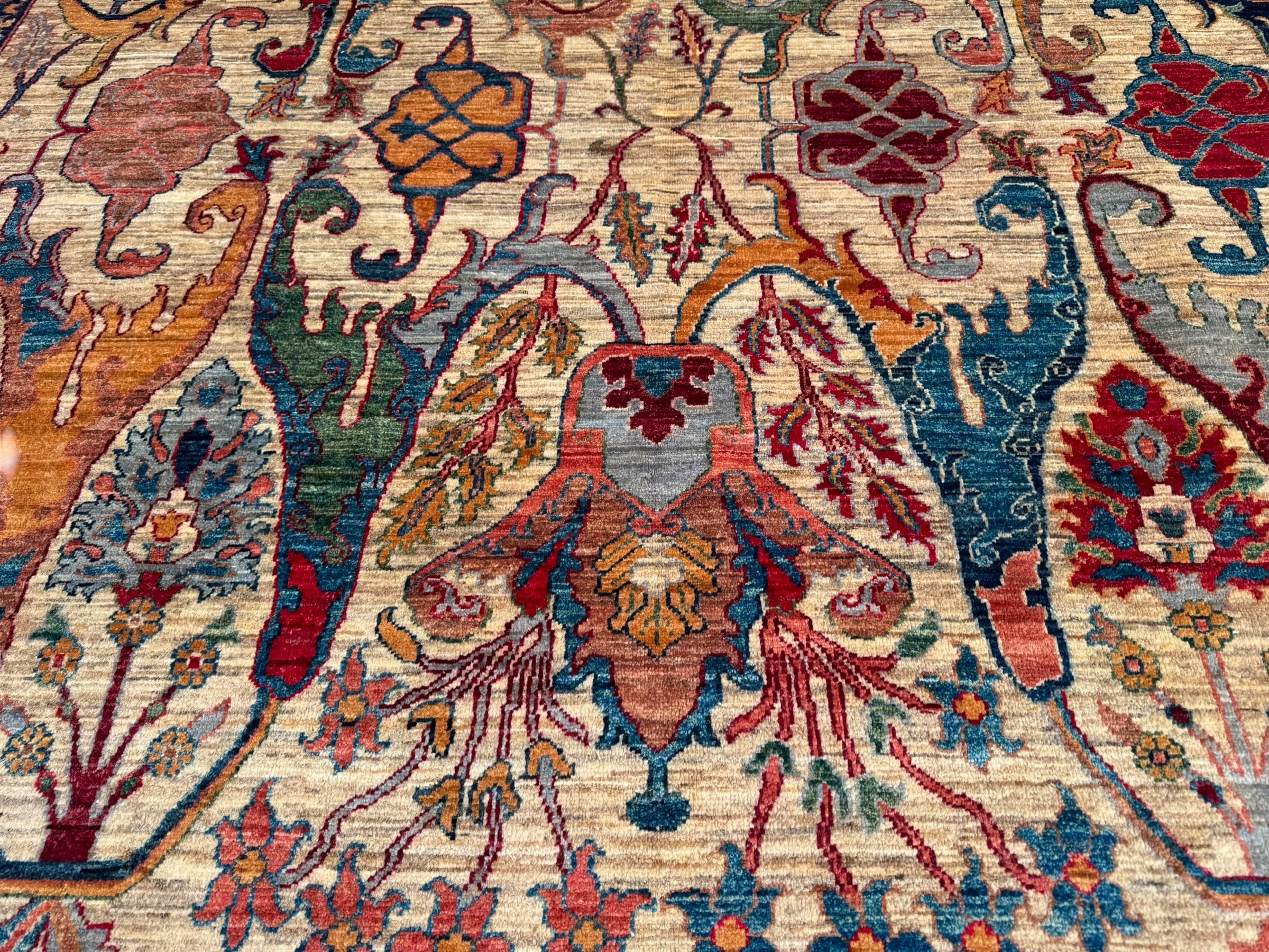 Hand-Knotted Chobi Floral Design Wool Rug 306 CM x 250 CM