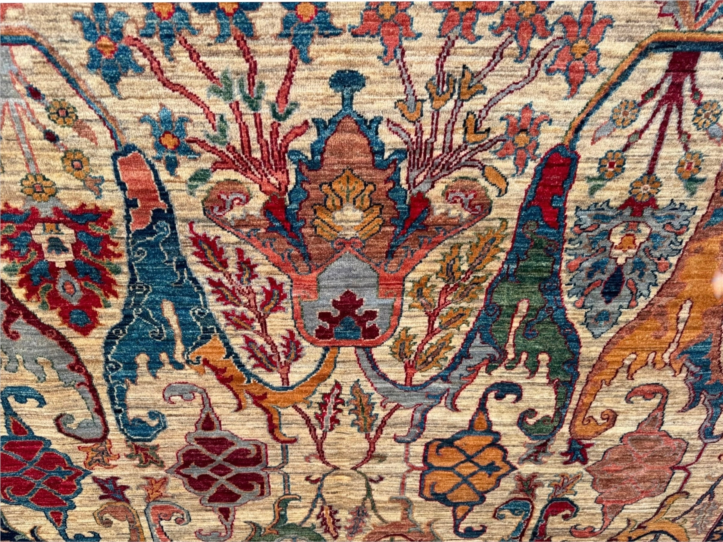Hand-Knotted Chobi Floral Design Wool Rug 306 CM x 250 CM