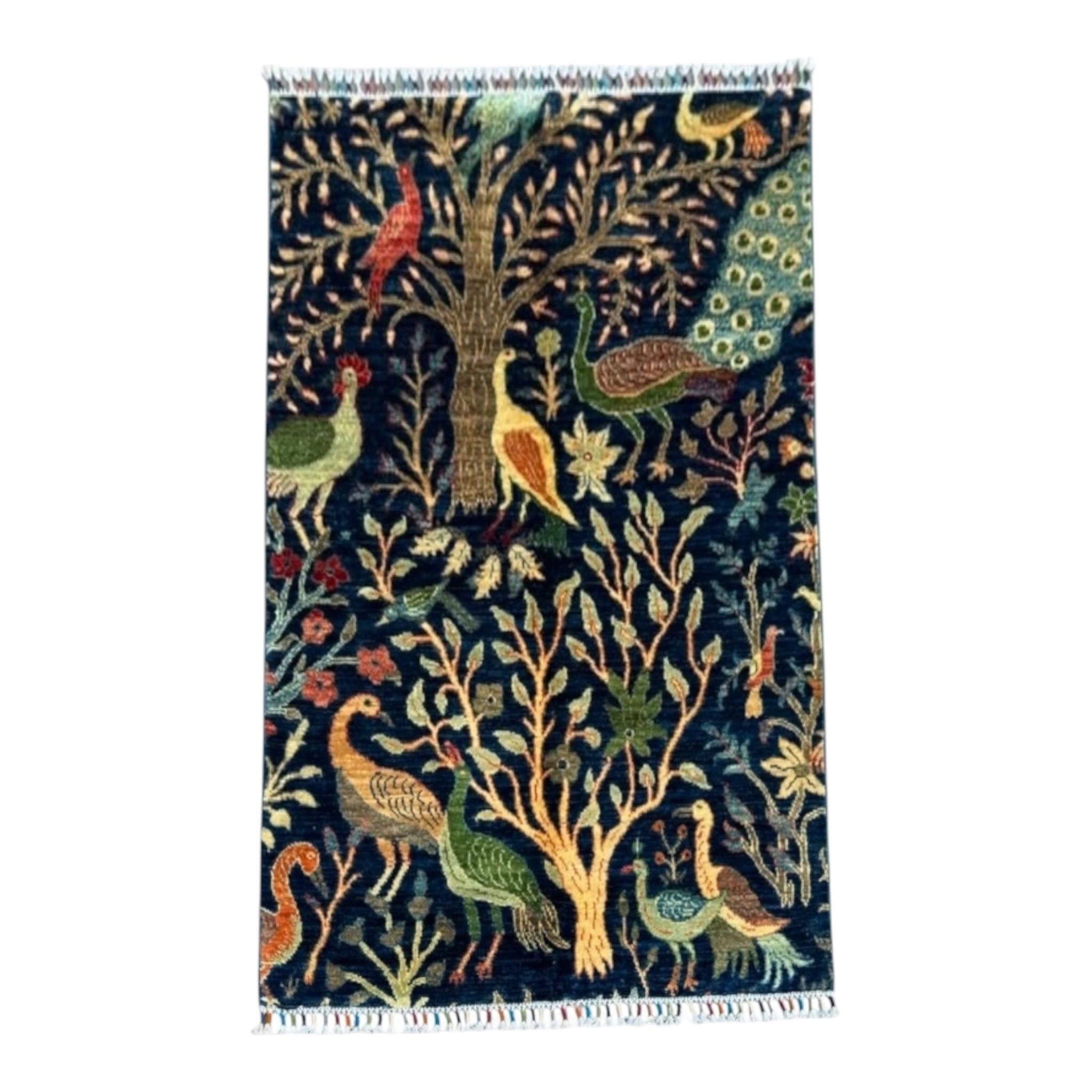 Handmade Chobi Pictorial Wool Rug   145 CM x 95 CM
