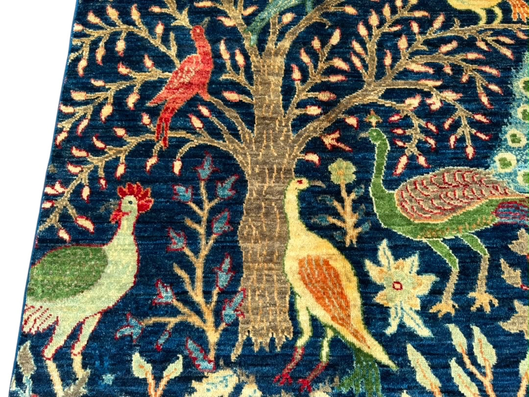 Handmade Chobi Pictorial Wool Rug   145 CM x 95 CM