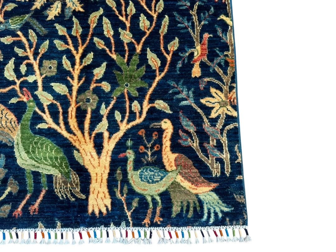 Handmade Chobi Pictorial Wool Rug   145 CM x 95 CM