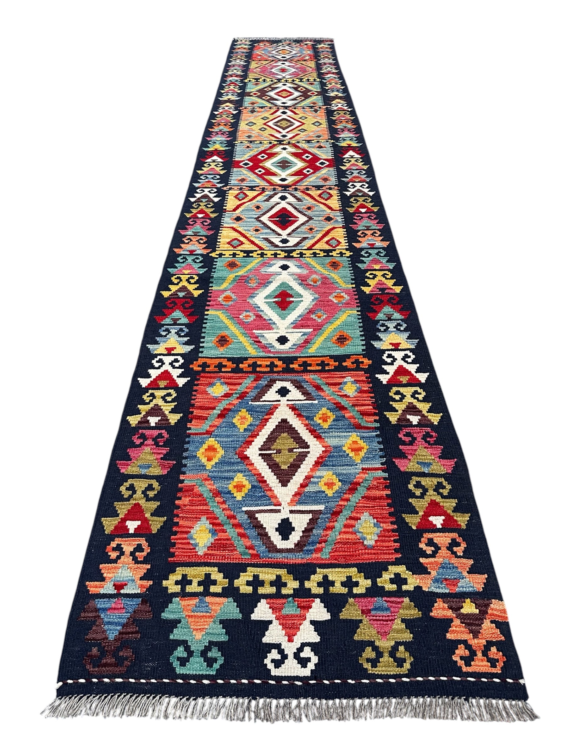 Handmade Afghan Long Kilim Hallway Runner Rug 492 cm x 82 cm KS# 3055