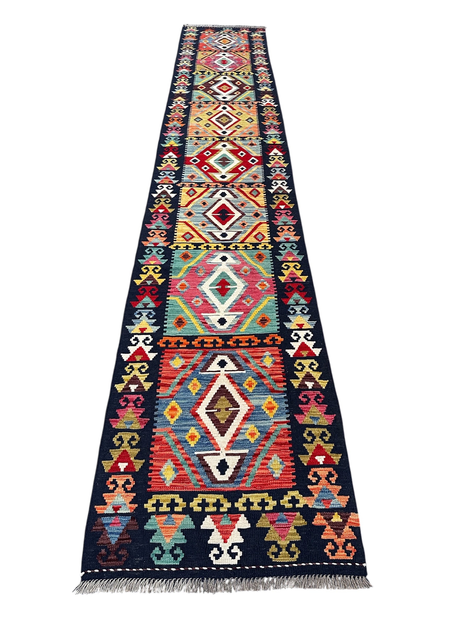 Handmade Afghan Long Kilim Hallway Runner Rug 492 cm x 82 cm KS# 3055