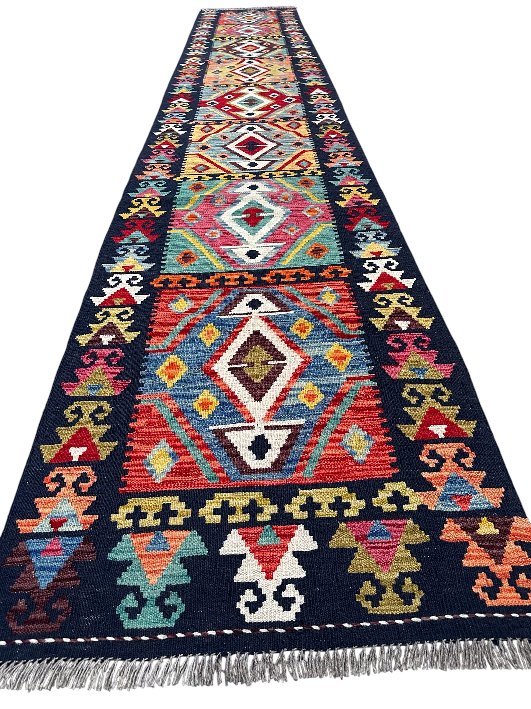 Handmade Afghan Long Kilim Hallway Runner Rug 492 cm x 82 cm KS# 3055