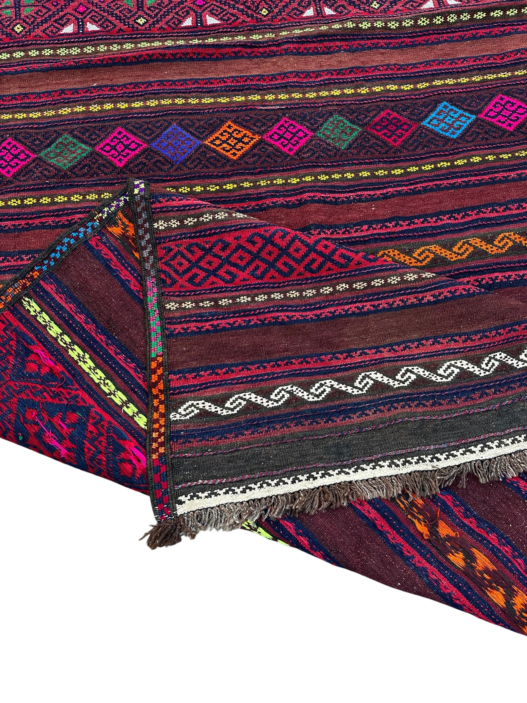 Handmade Afghan Traditional Kilim Hallway Runner Rug, 370 CM x 162 CM