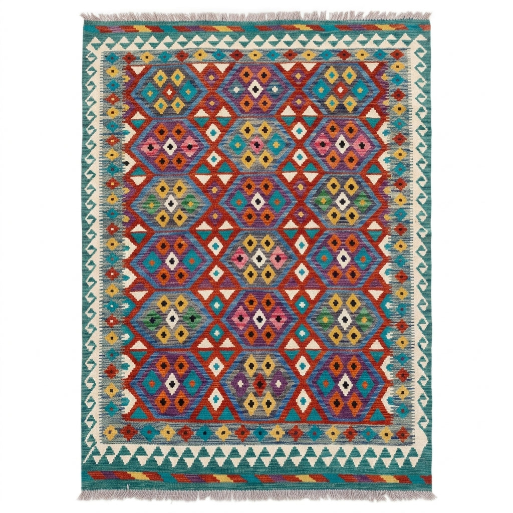 Handmade Flat Weave  Kilim Rug |198 CM x 149 CM KAS#90