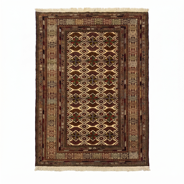 Hand Woven Traditional  Balochi Rug  181 CM x 125 CM SK#1030