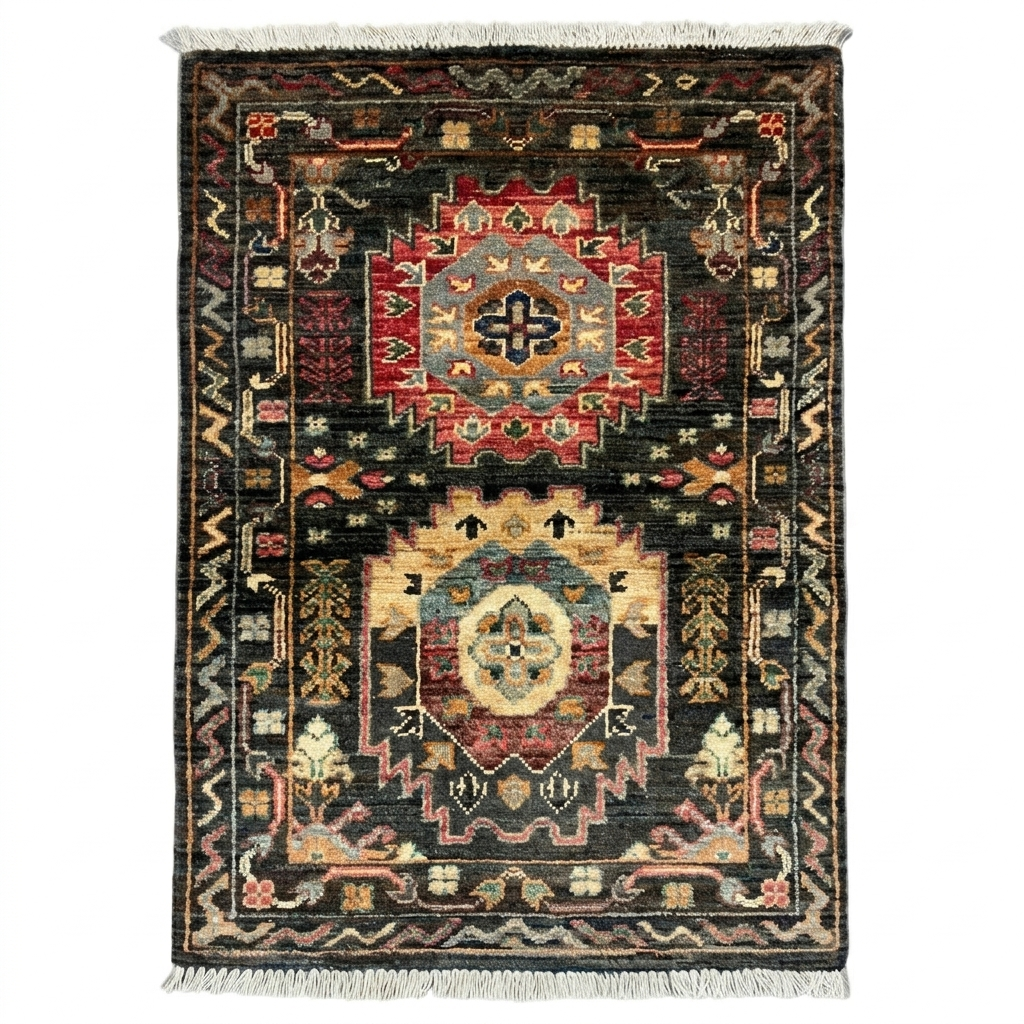 Handmade Fine Quality Chobi Wool Rug  91 CM x 62 CM   SK#1044