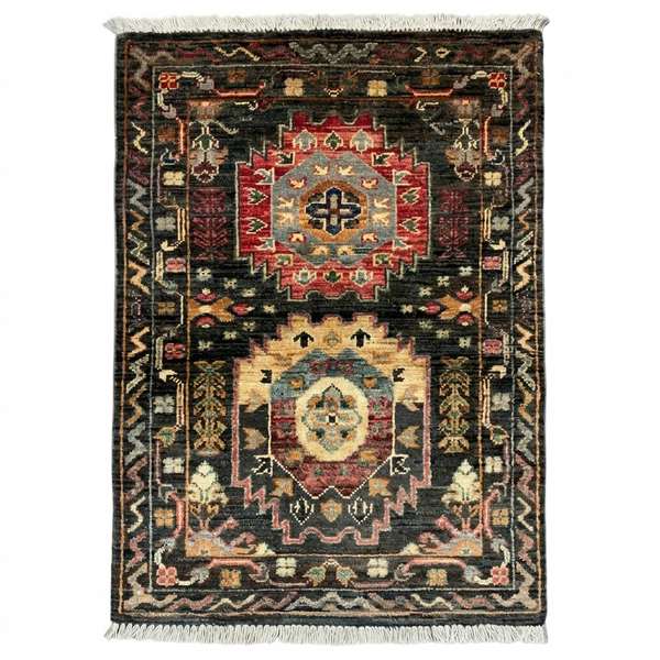 Handmade Fine Quality Chobi Wool Rug  91 CM x 62 CM   SK#1044