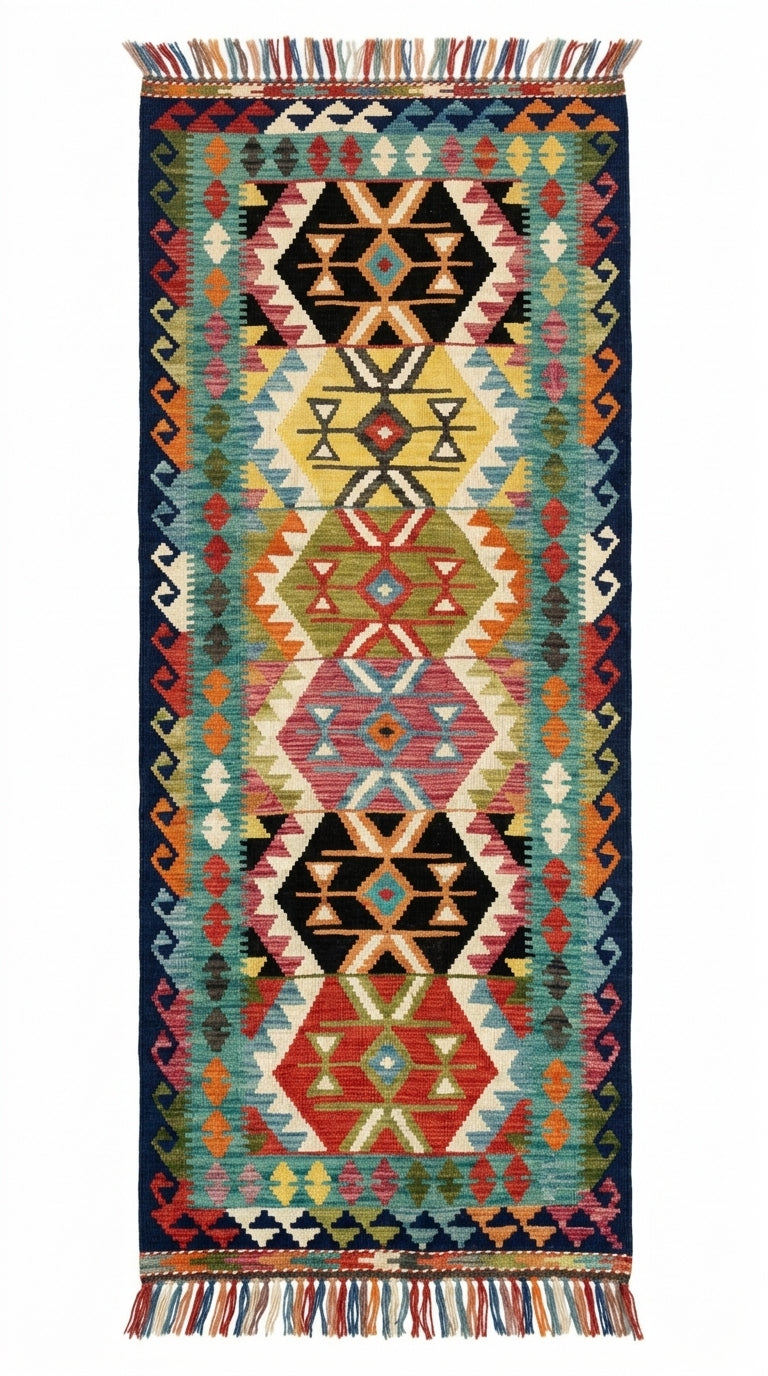 Handmade Flat Weave Kilim Rug 305 CM x 81 CM SK#1060