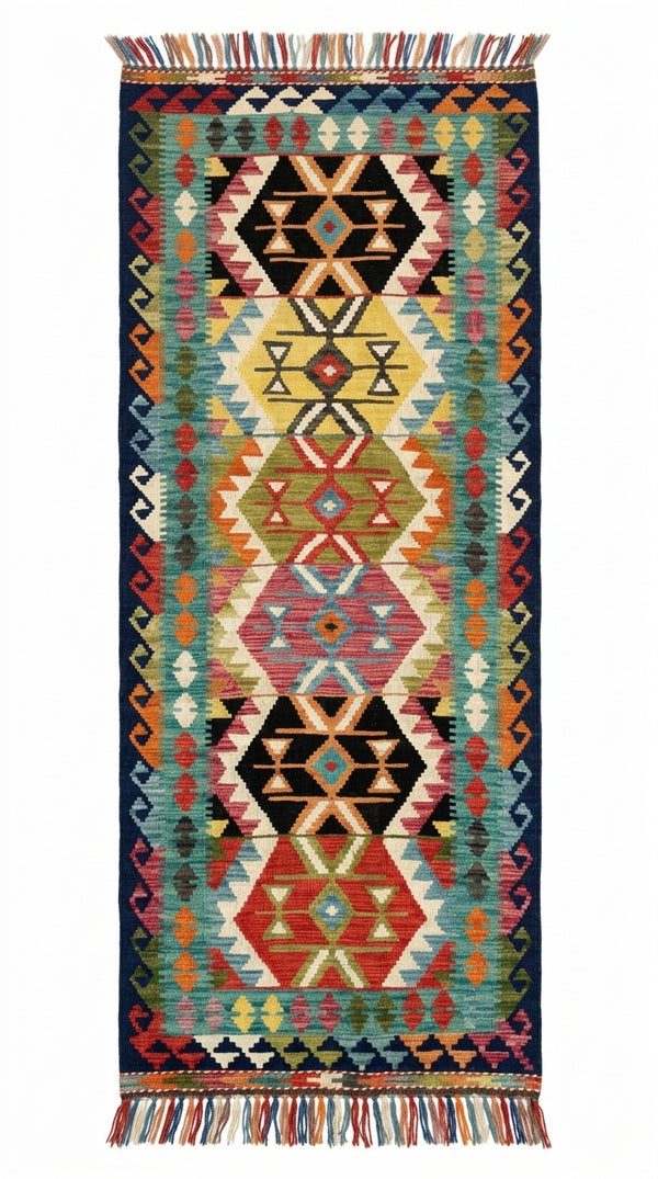 Handmade Flat Weave Kilim Rug 305 CM x 81 CM SK#1060