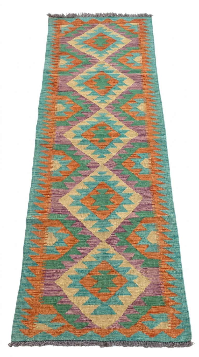 Handmade Flat Weave Kilim Rug 245 CM x 76 CM SK#1066