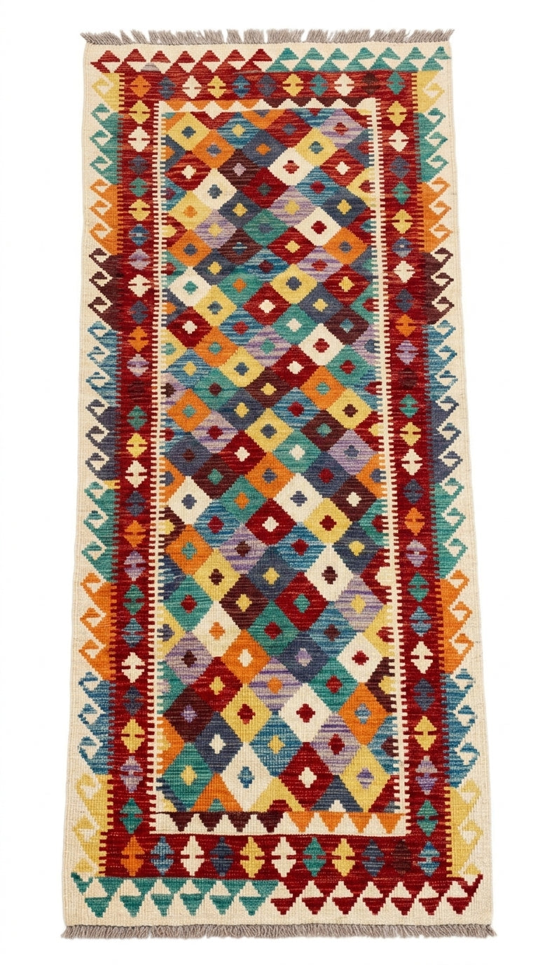 Handmade Flat Weave Kilim Rug 285 CM x 84 CM SK#1068