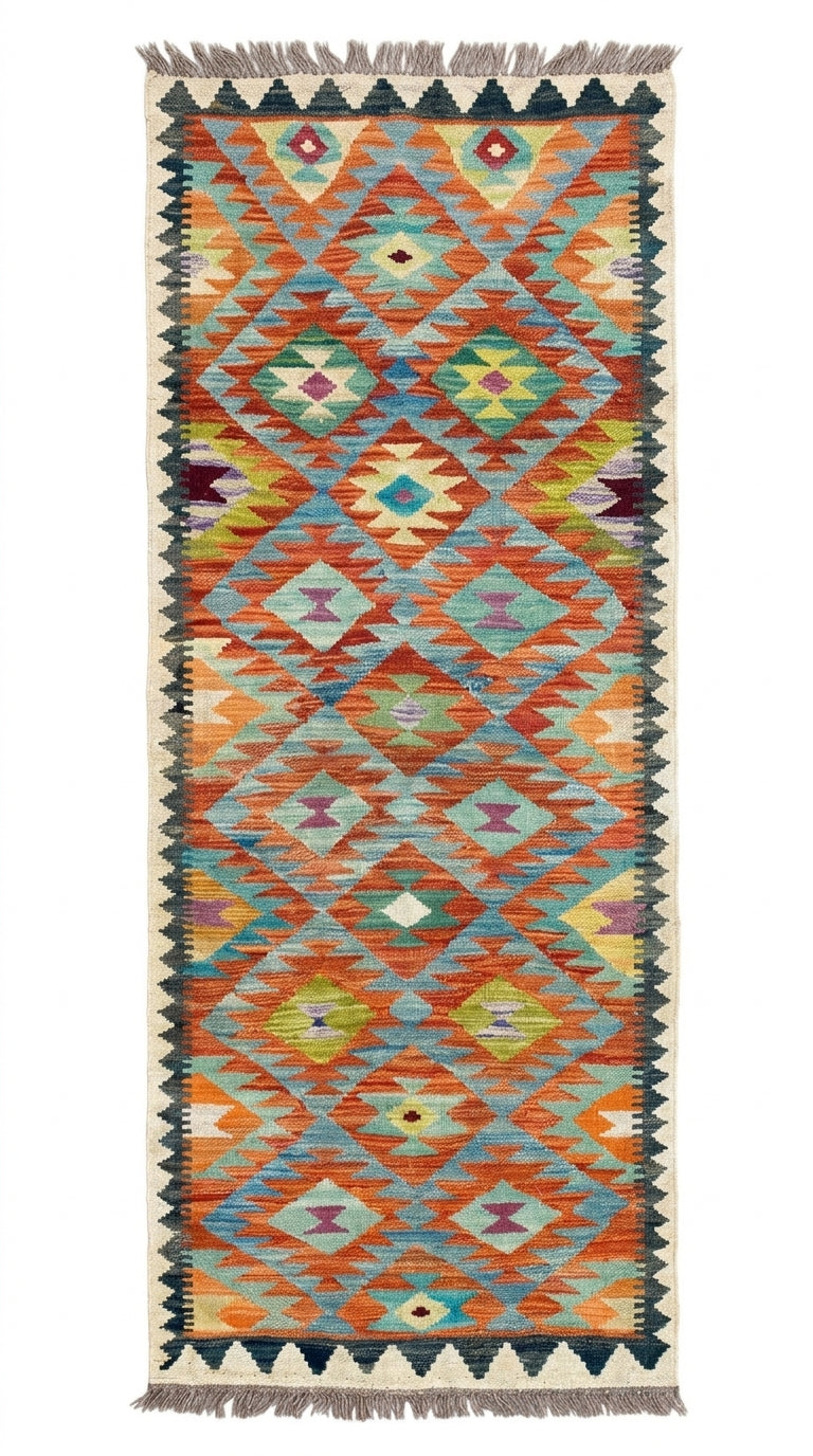 Handmade Flat Weave Kilim Rug 198 CM x 70 CM SK#1070