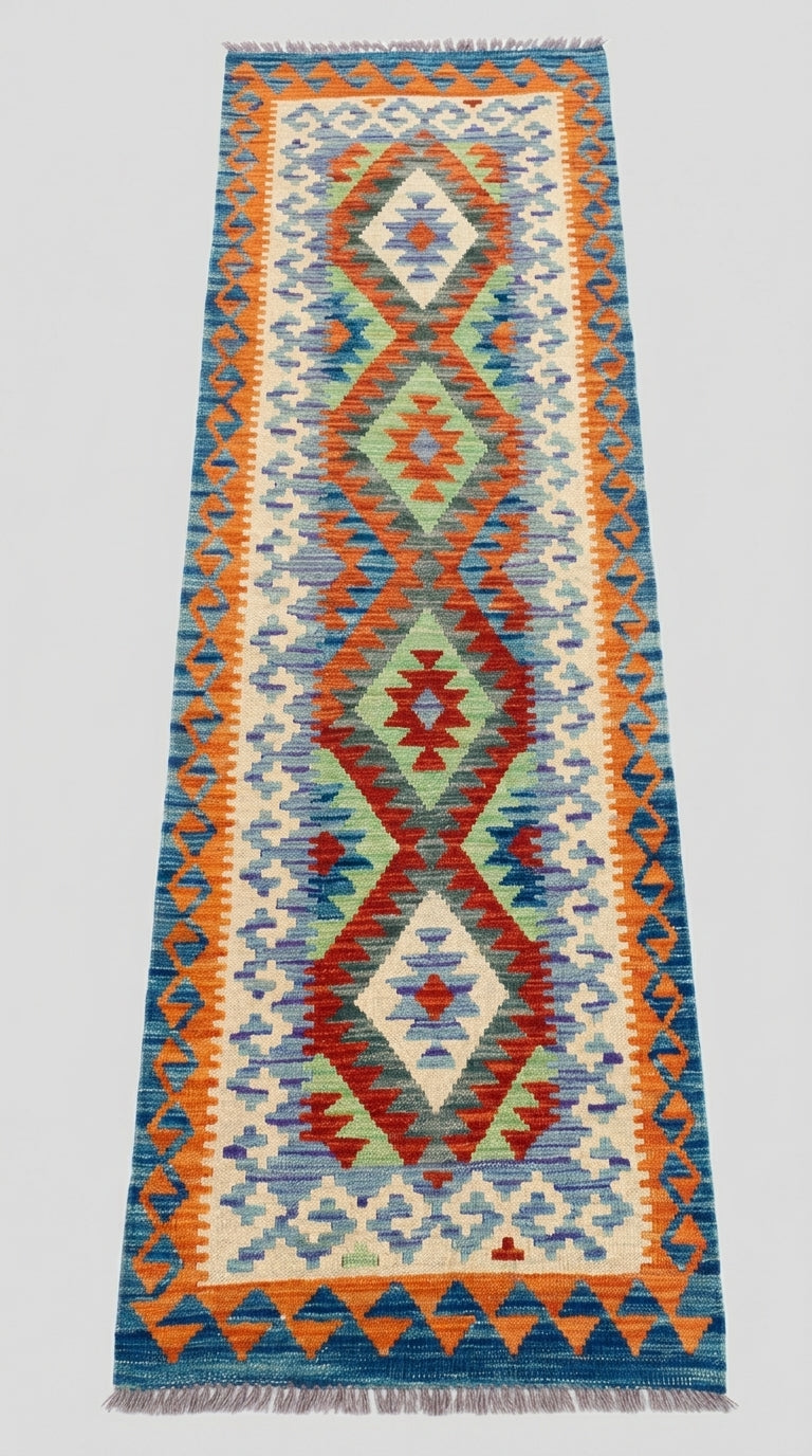 Handmade Flat Weave Kilim Rug 204 CM x 74 CM SK#1072