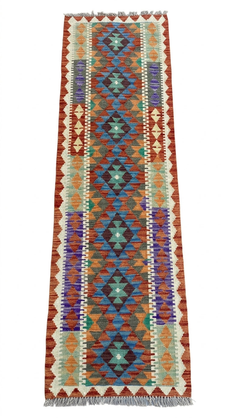 Handmade Flat Weave Kilim Rug 201 CM x 68 CM SK#1073