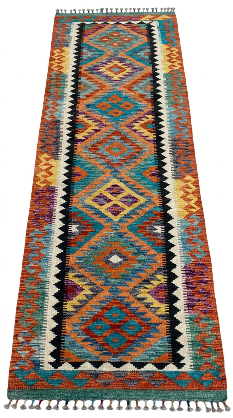 Handmade Flat Weave Kilim Rug 300 CM x 80 CM SK#1076