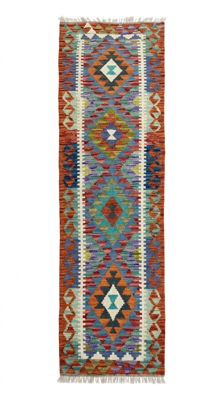 Handmade Flat Weave Kilim Rug 203 CM x 64 CM SK#1078