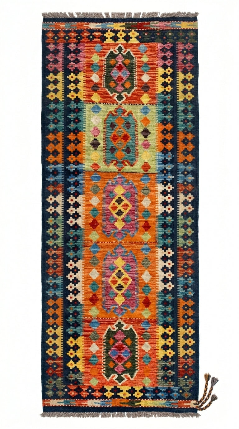 Handmade Flat Weave Kilim Rug 183 CM x 63 CM SK#1080