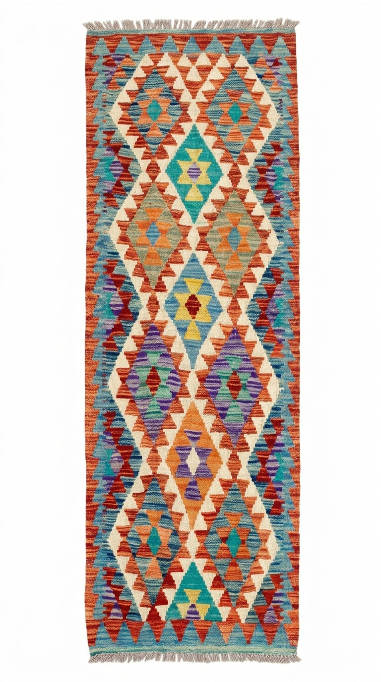 Handmade Flat Weave Kilim Rug 195 CM x 70 CM SK#1084