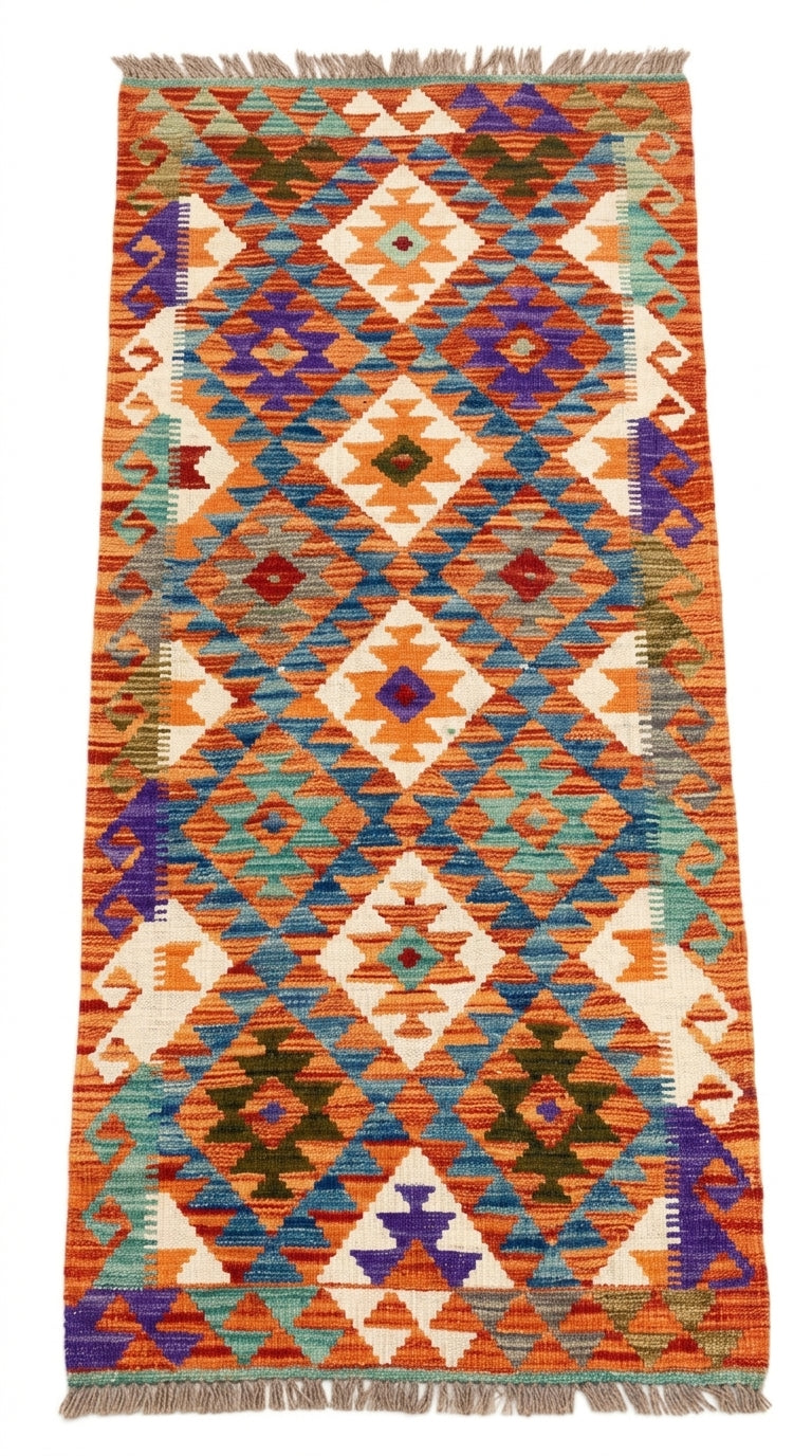 Handmade Flat Weave Kilim Rug 205 CM x 73 CM SK#1086
