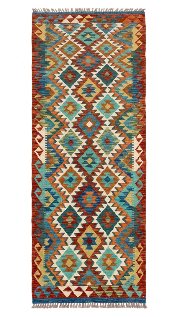 Handmade Flat Weave Kilim Rug 392 CM x 84 CM SK#1088
