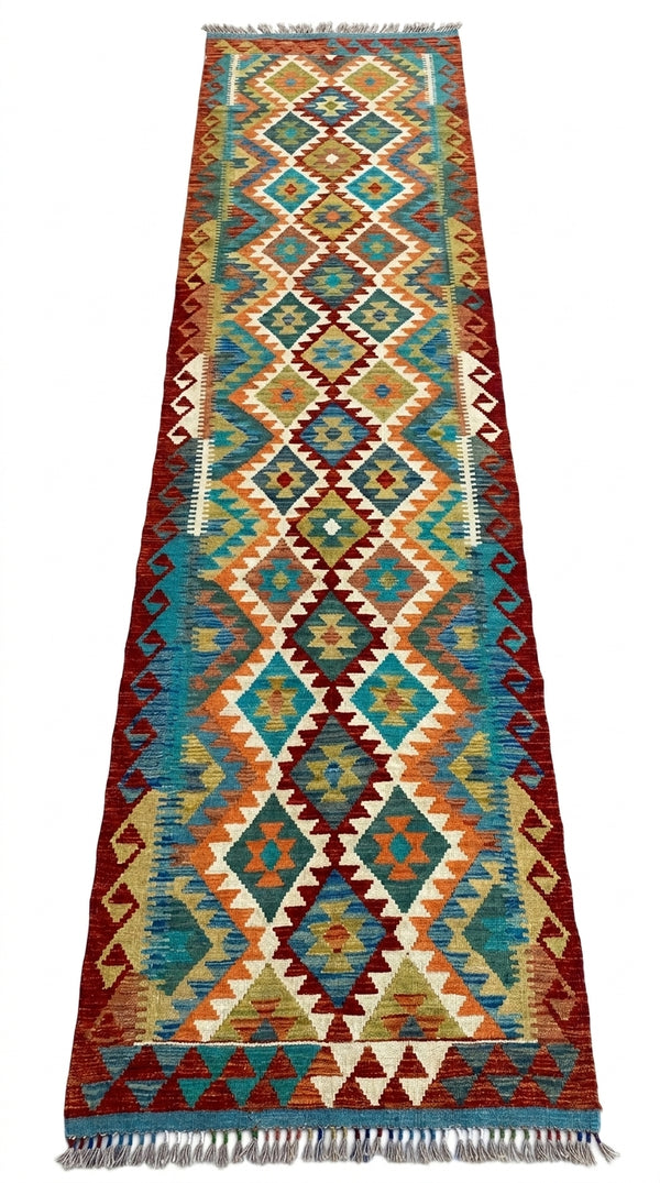 Handmade Flat Weave Kilim Rug 393 CM x 84 CM SK#1089