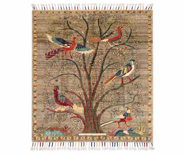 Handmade Chobi Pictorial Wool Rug   148 CM x 98 CM  SK#1364