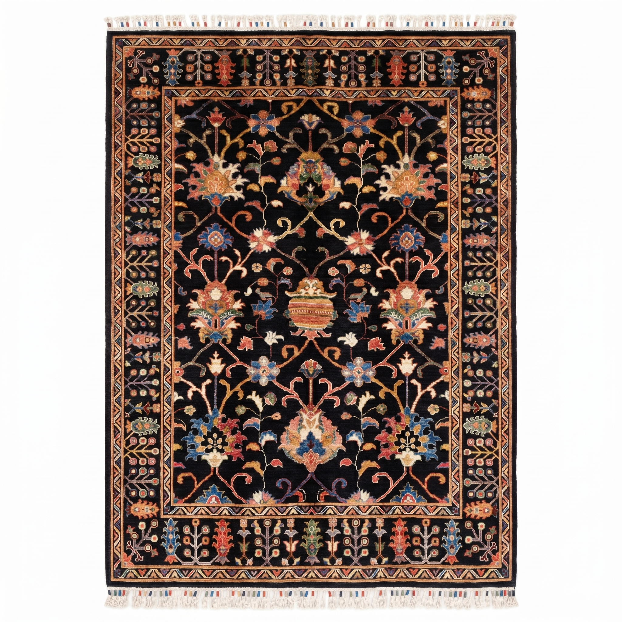 Hand Knotted Chobi Wool Rug  202 CM x 150 CM SK# 1382