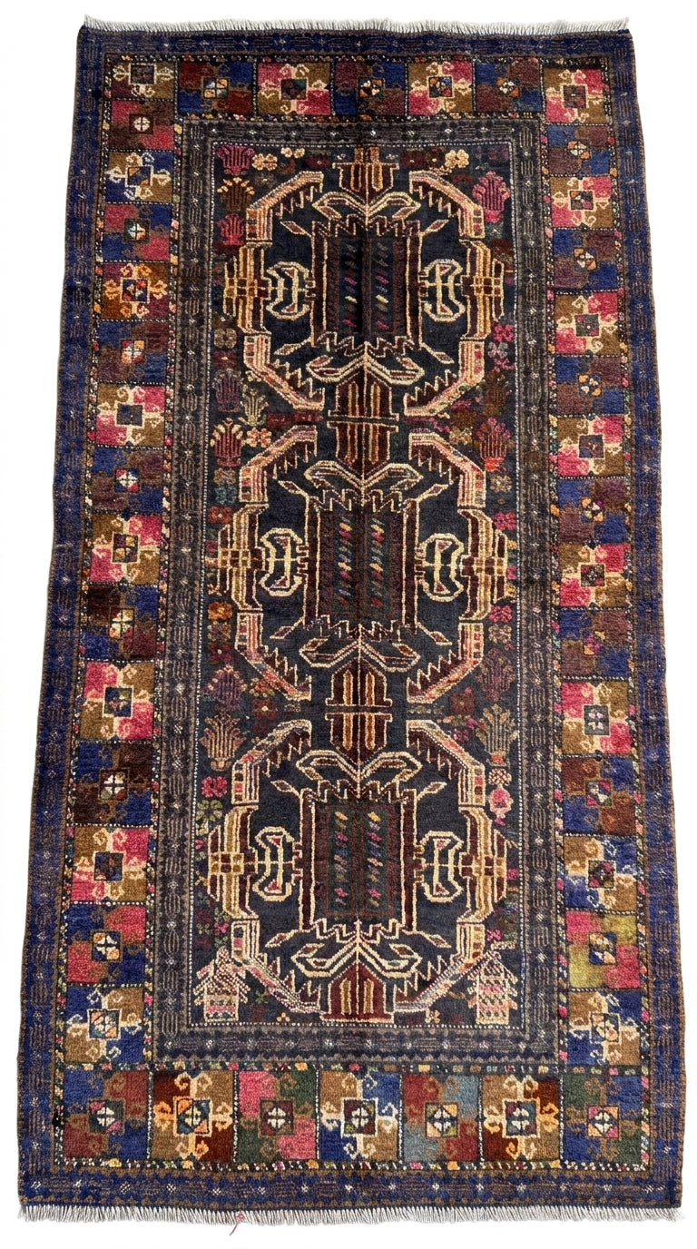 Handmade Traditional Afghan Balochi Rug  217 CM x 106 CM SK#1475