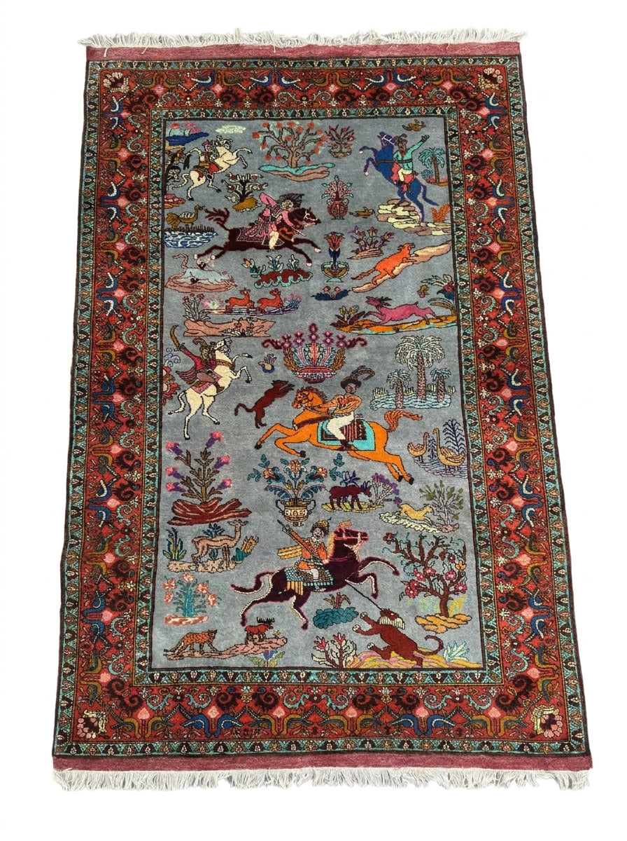 Handmade Traditional Afghan Pictorial Balochi Rug   203 CM x 132 CM SK#1479