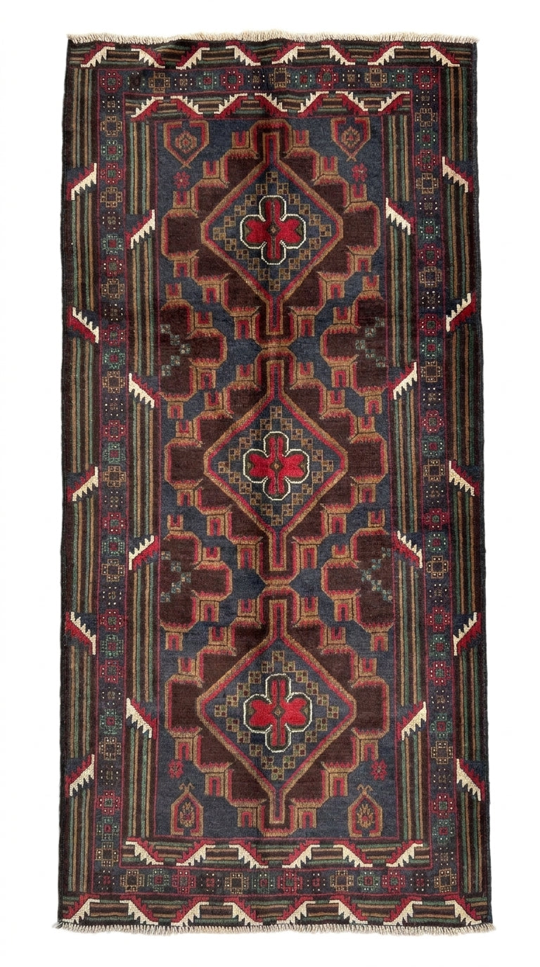 Handmade Traditional Afghan Balochi Rug 119 CM x 110 CM SK#1482