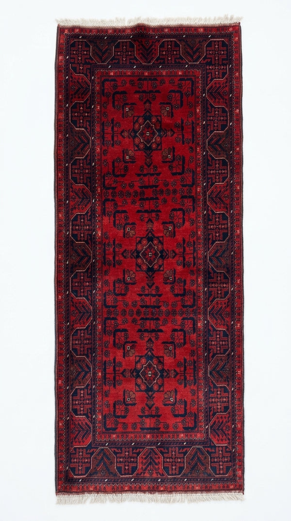 Handmade Afghan Traditional Hallway Rug  196 CM x 86 CM SK#1484