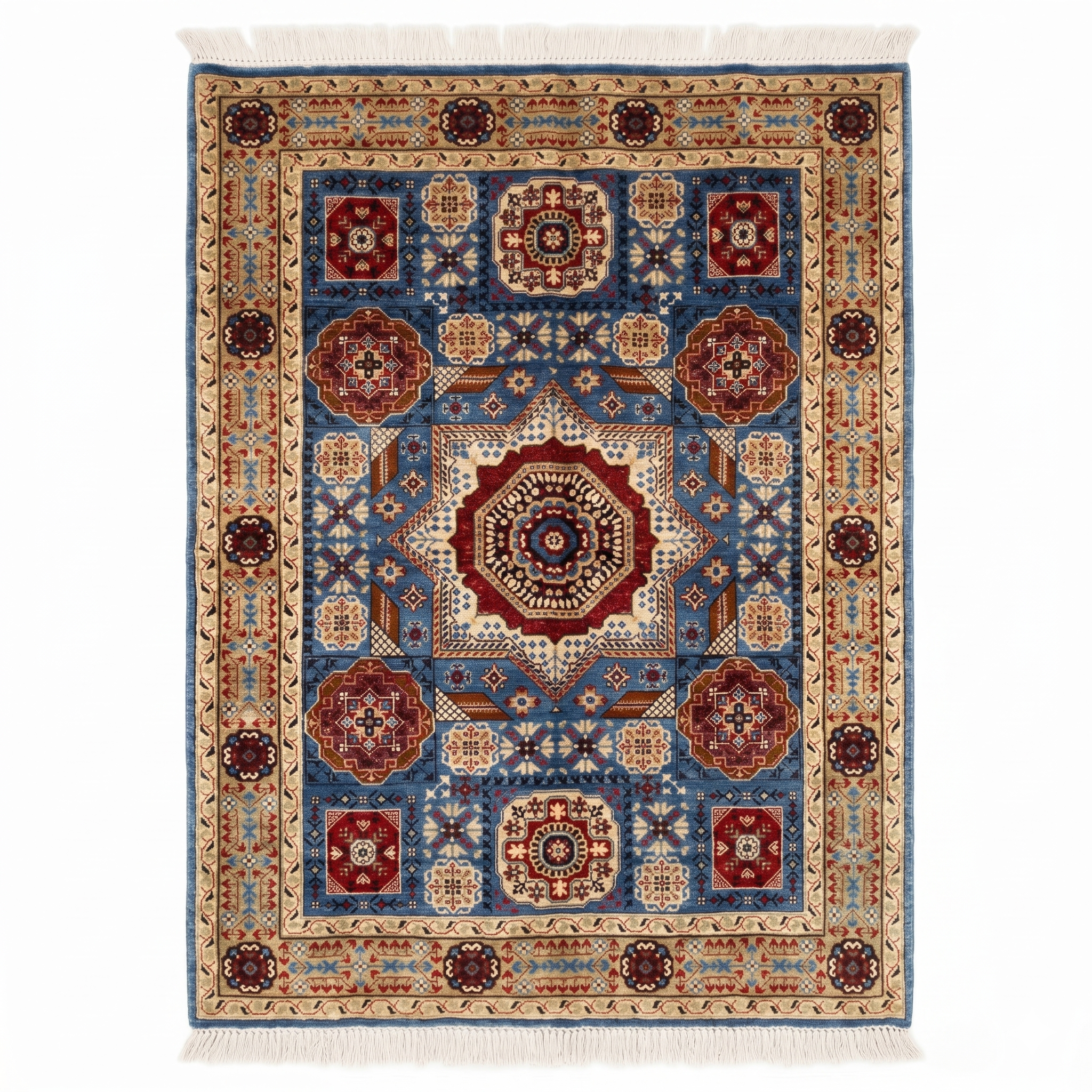 Hand Knotted Chobi Wool Rug  193 CM x 150 CM SK#355