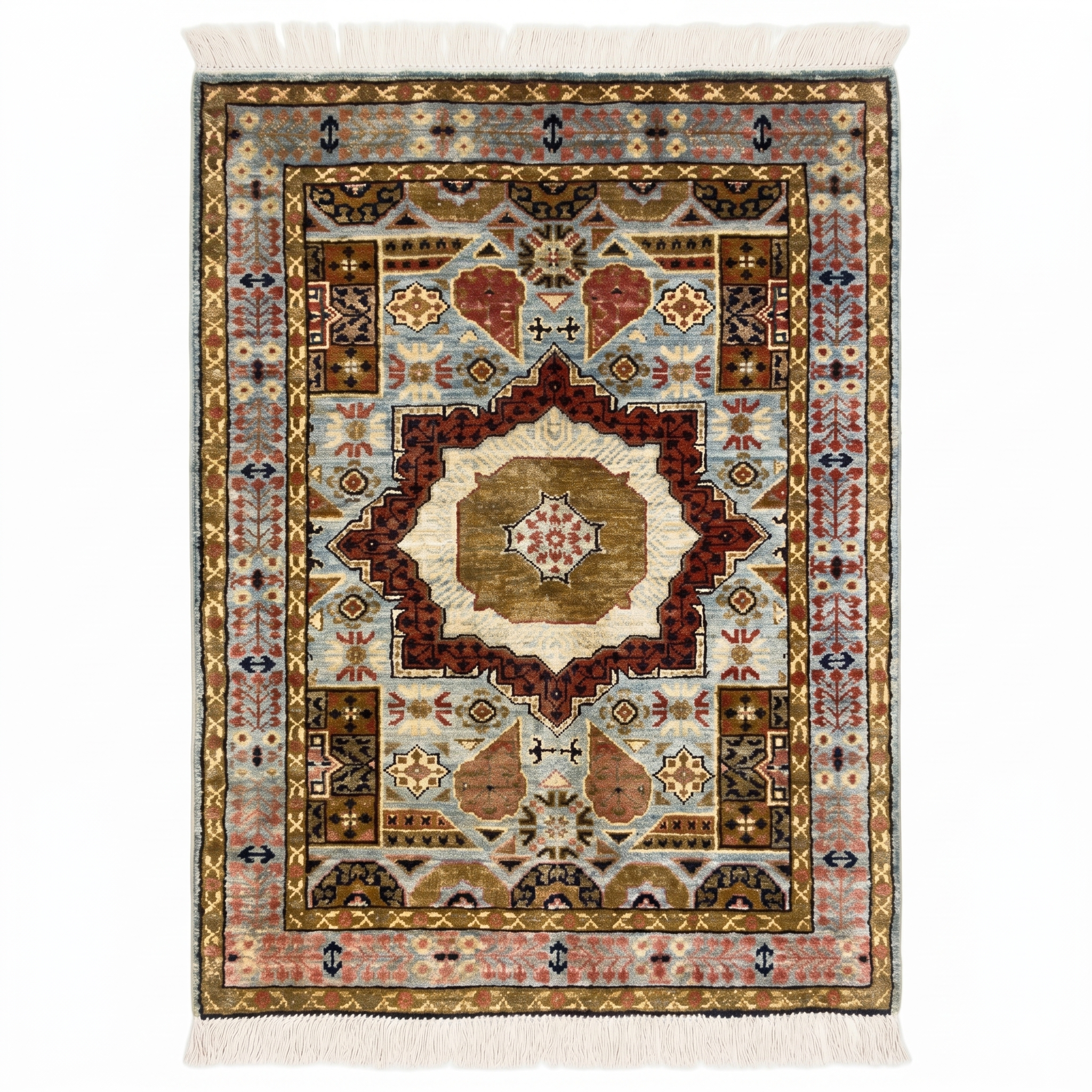 Hand Knotted Chobi Wool Rug  121 CM x 80 CM SK#367