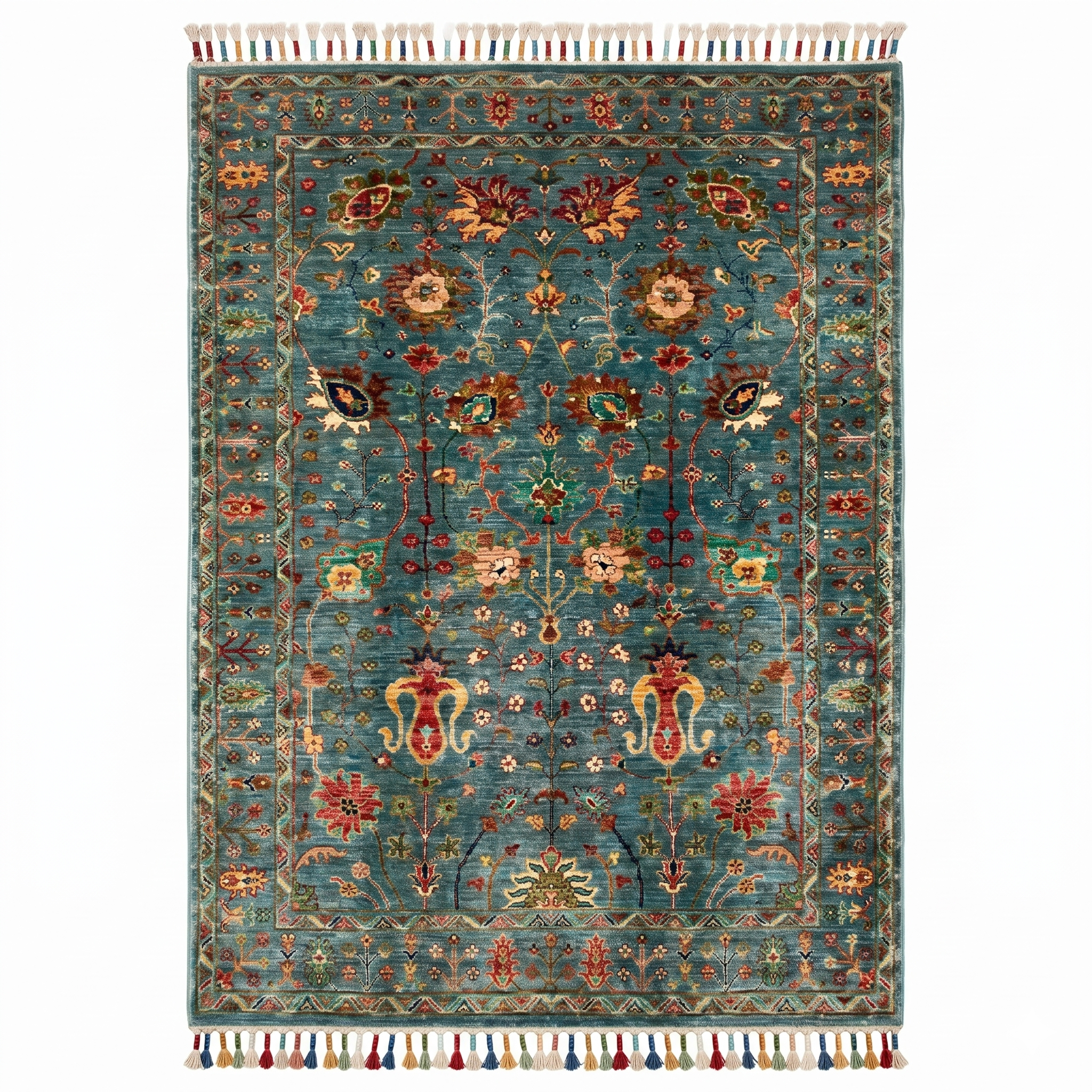 Hand Knotted Chobi Wool Rug  215 CM x 153 CM SK#373