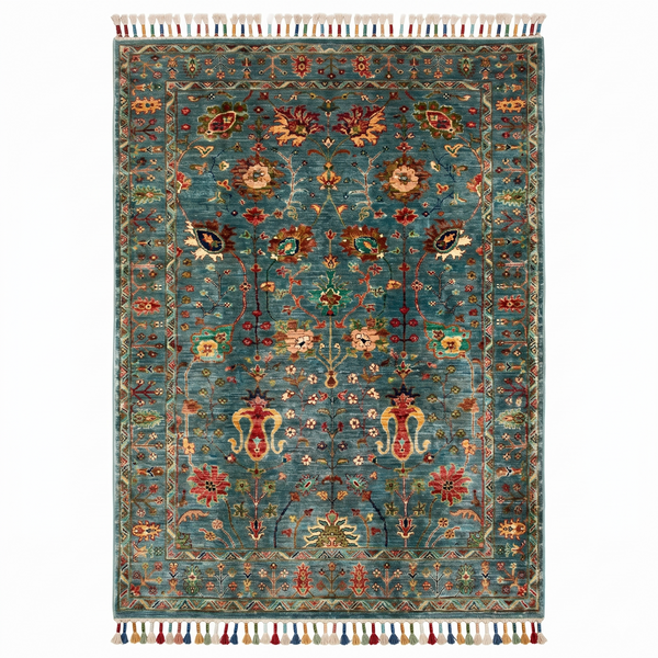 Hand Knotted Chobi Wool Rug  215 CM x 153 CM SK#373