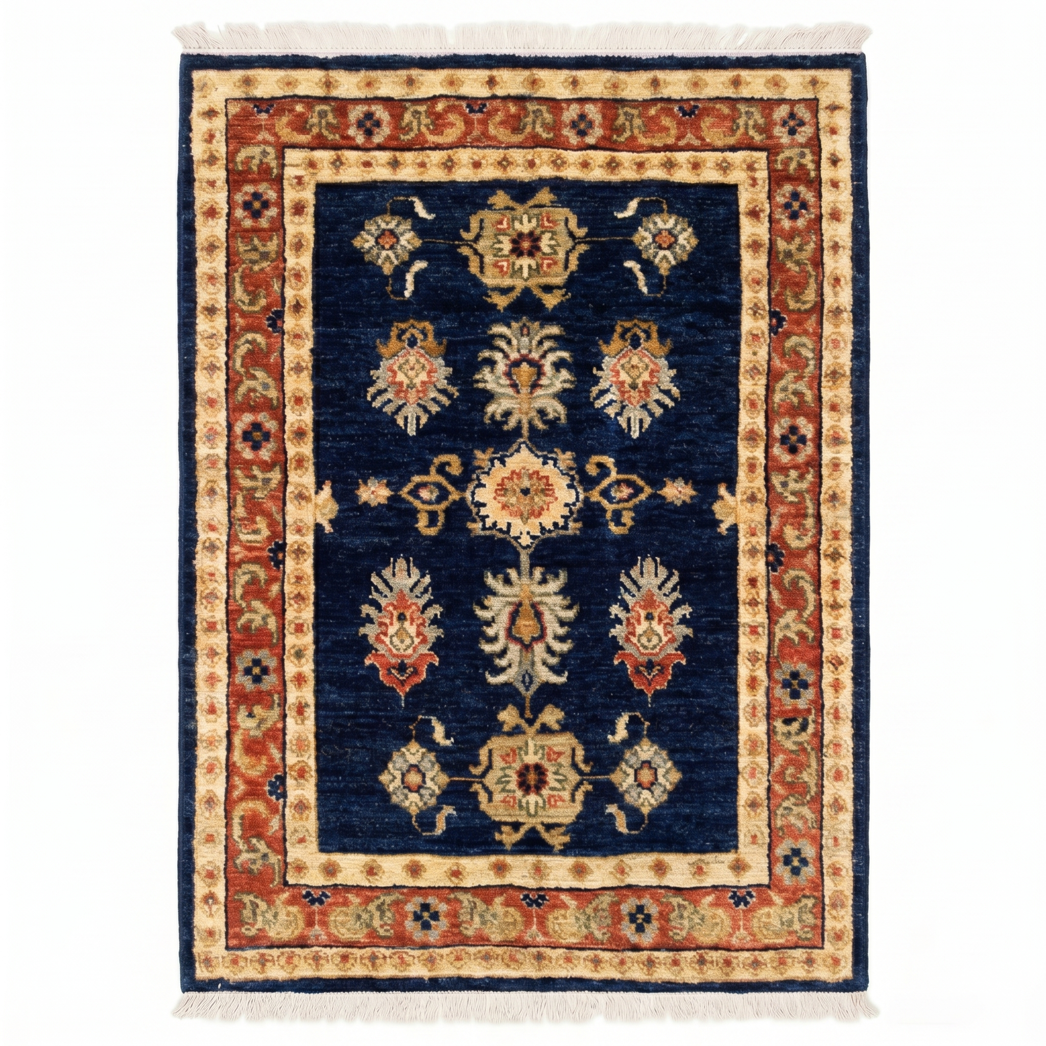 Hand Knotted Chobi Wool Rug  107 CM x 80 CM SK#380