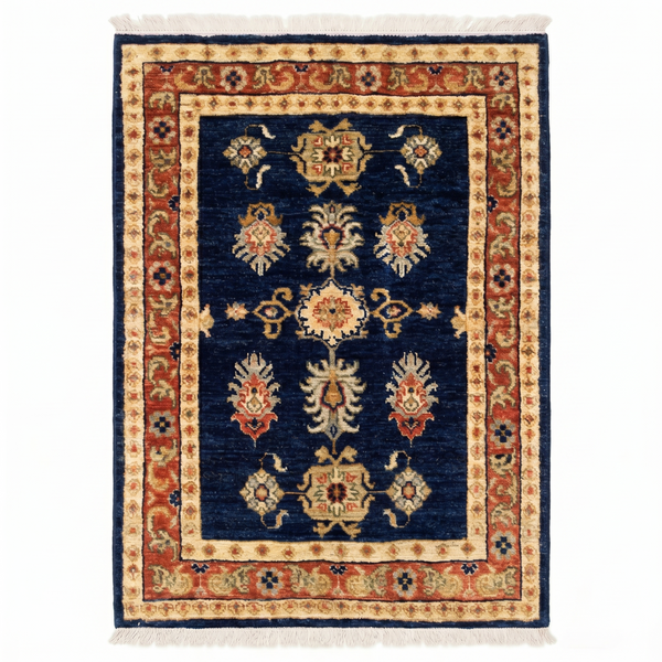 Hand Knotted Chobi Wool Rug  107 CM x 80 CM SK#380