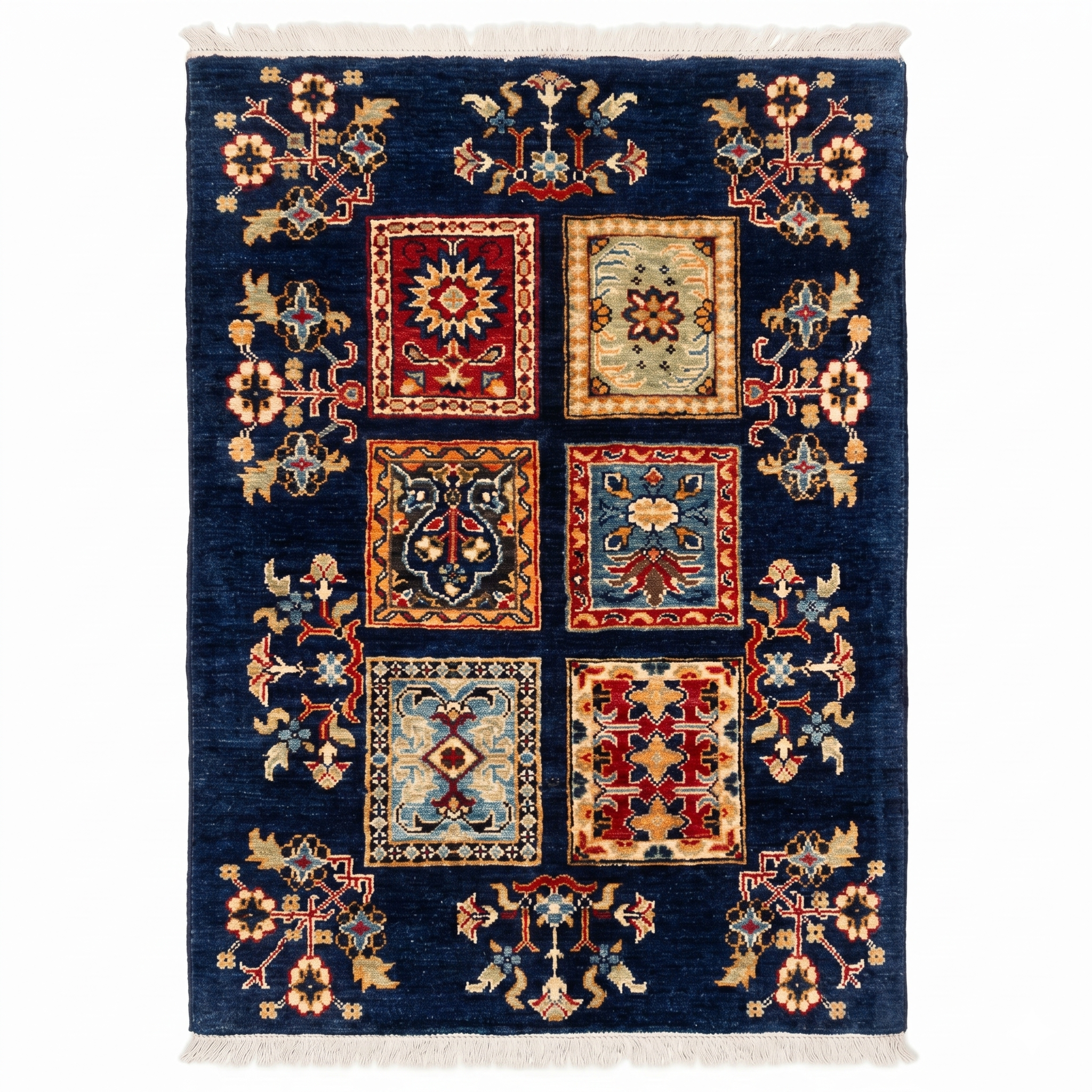 Hand Knotted Chobi Wool Rug  115 CM x 80 CM SK#383