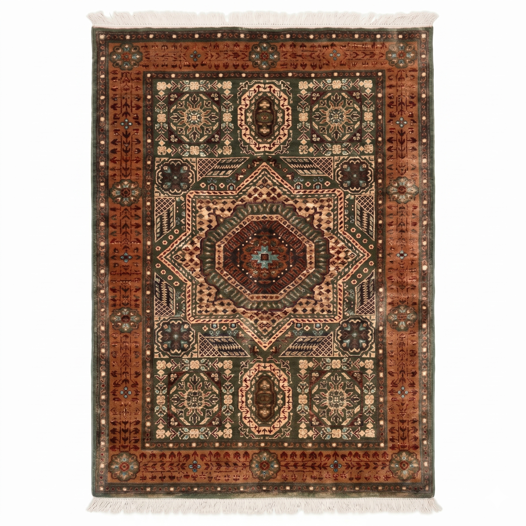 Hand Knotted Chobi Wool Rug  145 CM x 100 CM SK#387