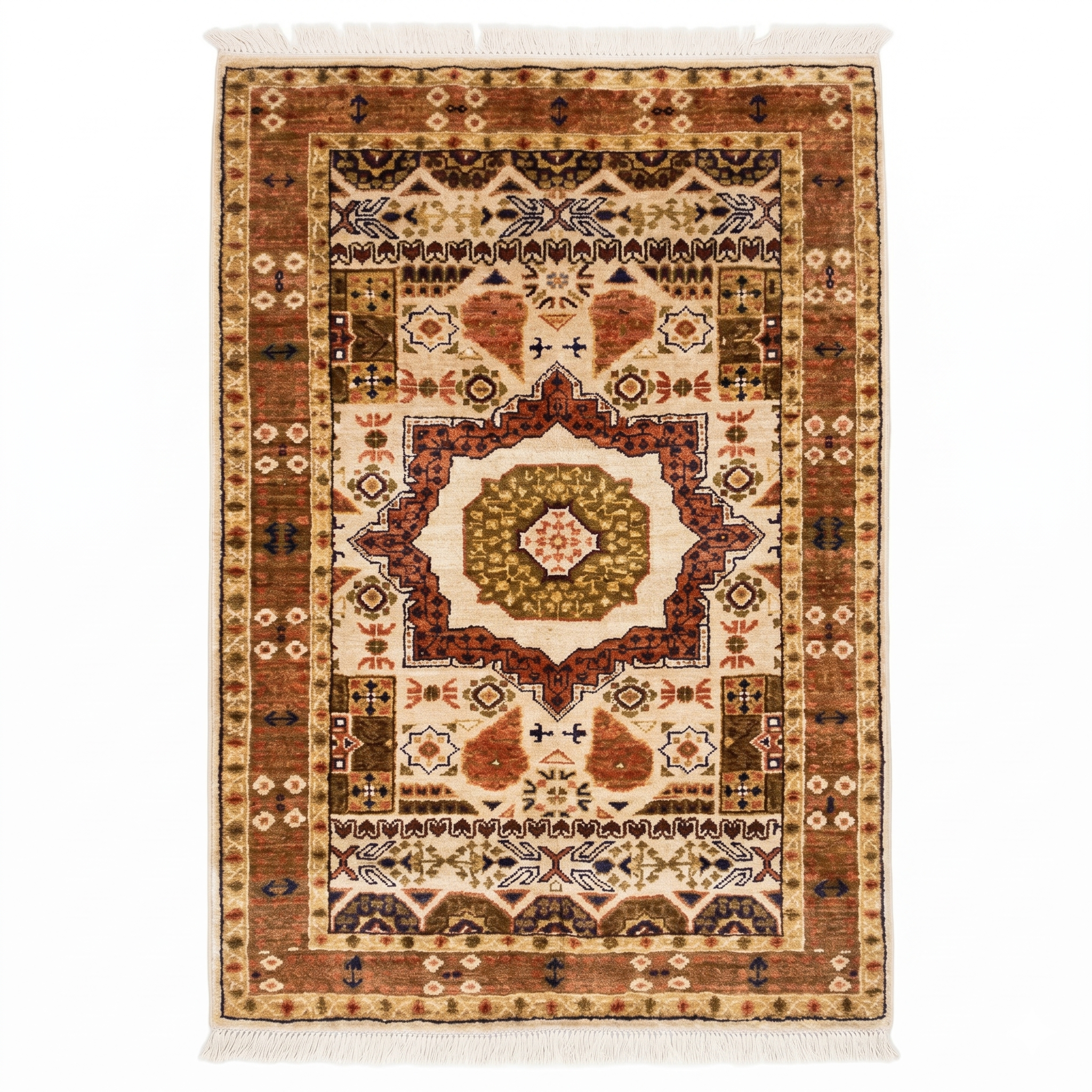 Hand Knotted Chobi Wool Rug  118 CM x 80 CM SK#388