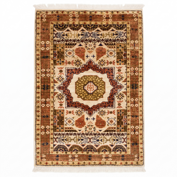 Hand Knotted Chobi Wool Rug  118 CM x 80 CM SK#388