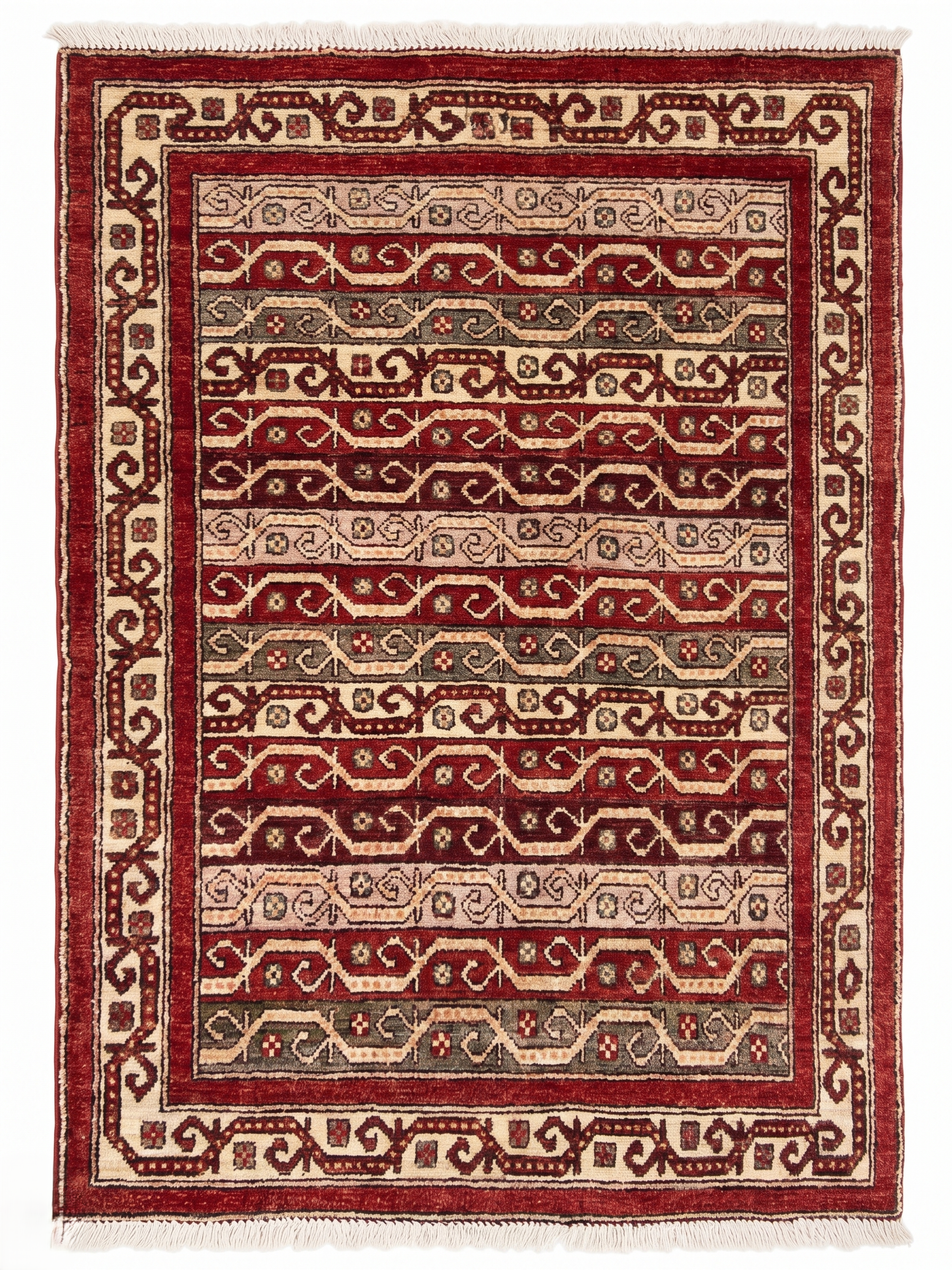 Hand Knotted Chobi Wool Rug  144 CM x 100 CM SK#393