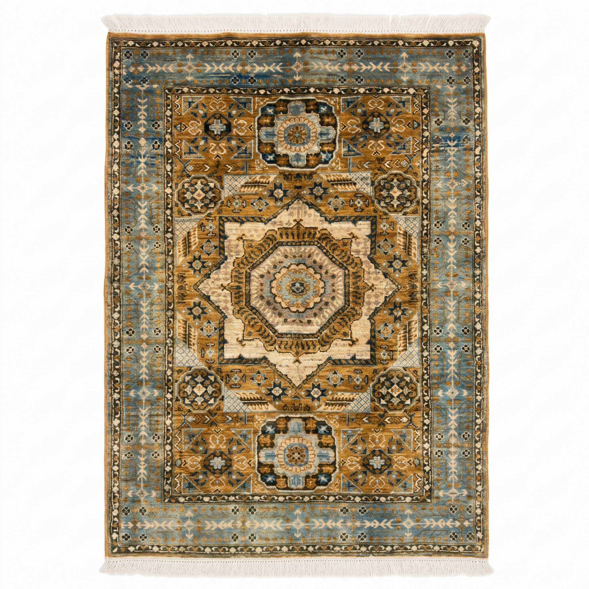 Hand Knotted Chobi Wool Rug  150 CM x 101 CM SK#394