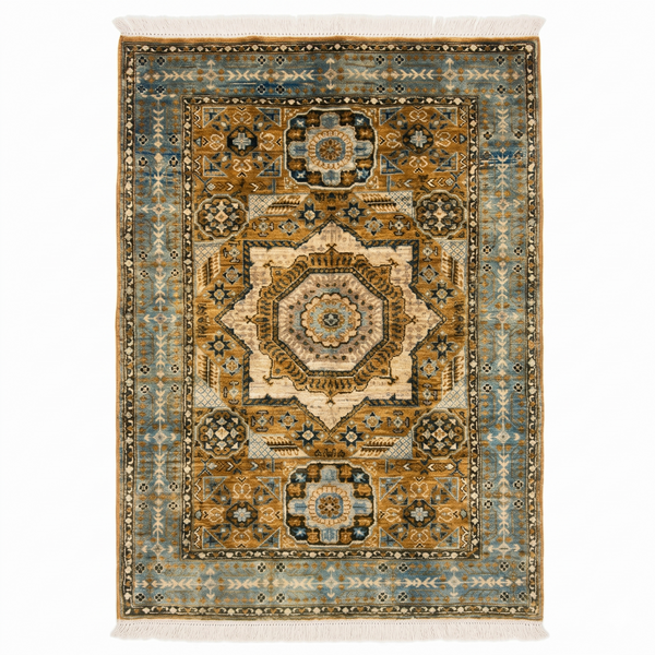 Hand Knotted Chobi Wool Rug  150 CM x 101 CM SK#394